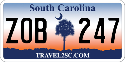 SC license plate ZOB247