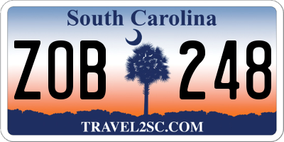 SC license plate ZOB248