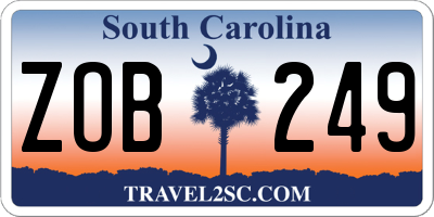 SC license plate ZOB249