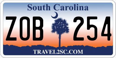 SC license plate ZOB254