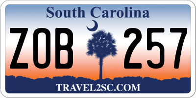 SC license plate ZOB257