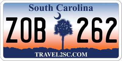 SC license plate ZOB262