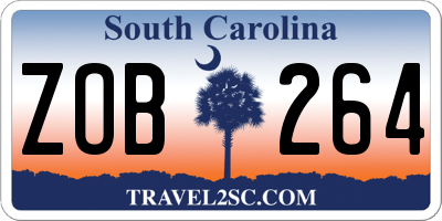SC license plate ZOB264