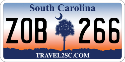 SC license plate ZOB266