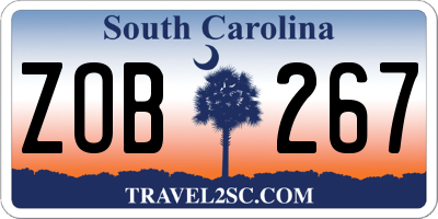 SC license plate ZOB267