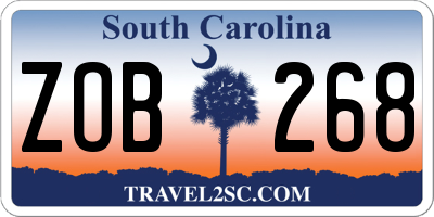 SC license plate ZOB268