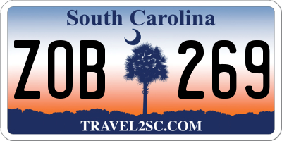 SC license plate ZOB269