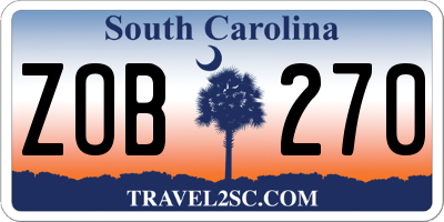 SC license plate ZOB270