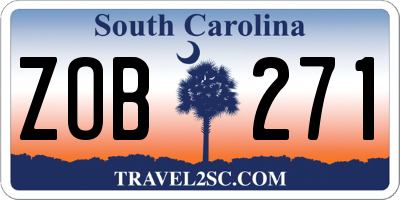 SC license plate ZOB271