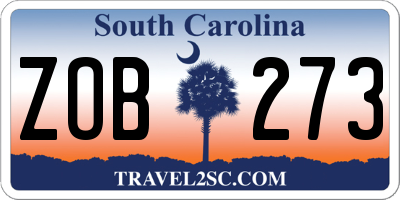 SC license plate ZOB273