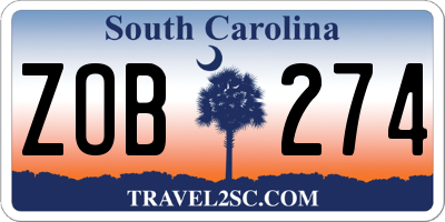 SC license plate ZOB274