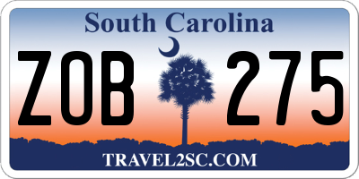 SC license plate ZOB275