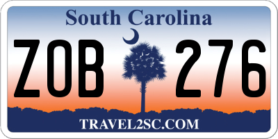 SC license plate ZOB276