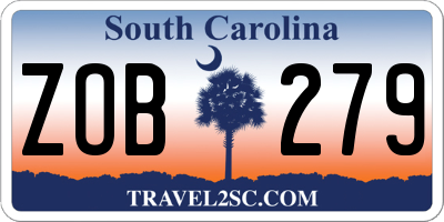 SC license plate ZOB279