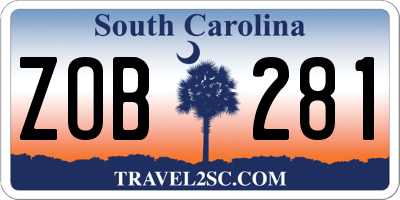 SC license plate ZOB281