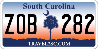 SC license plate ZOB282
