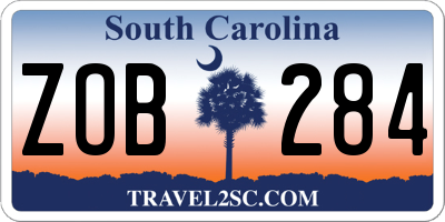 SC license plate ZOB284