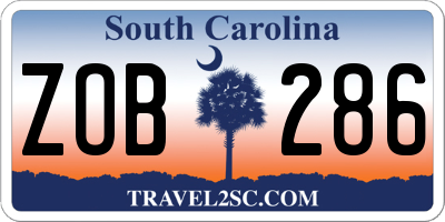 SC license plate ZOB286
