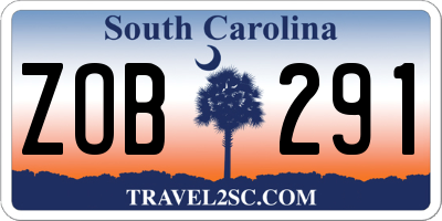 SC license plate ZOB291