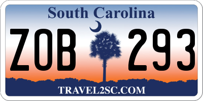 SC license plate ZOB293
