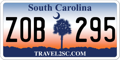 SC license plate ZOB295