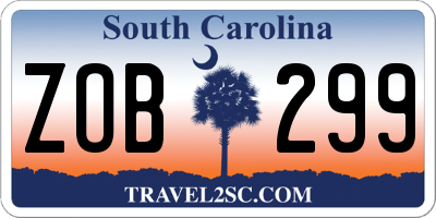 SC license plate ZOB299