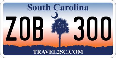SC license plate ZOB300