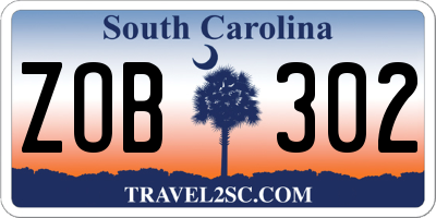 SC license plate ZOB302