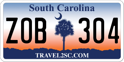 SC license plate ZOB304