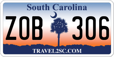SC license plate ZOB306