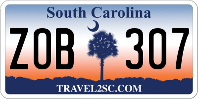 SC license plate ZOB307