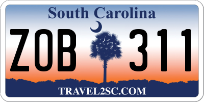SC license plate ZOB311