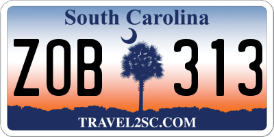 SC license plate ZOB313