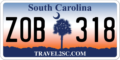 SC license plate ZOB318