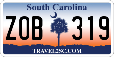 SC license plate ZOB319