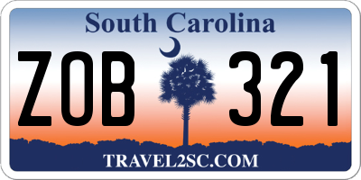 SC license plate ZOB321