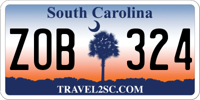 SC license plate ZOB324