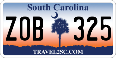 SC license plate ZOB325