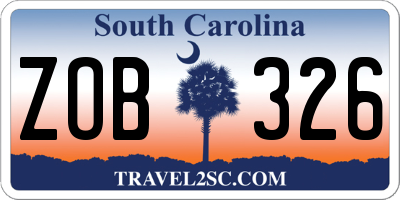 SC license plate ZOB326