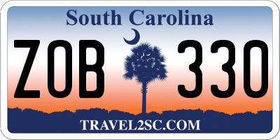SC license plate ZOB330