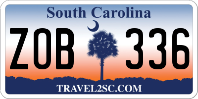 SC license plate ZOB336