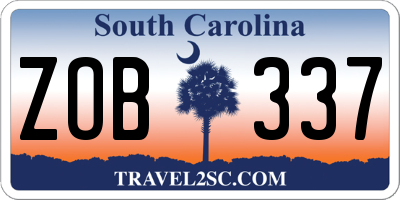 SC license plate ZOB337
