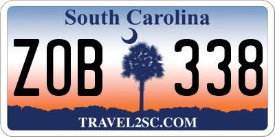 SC license plate ZOB338