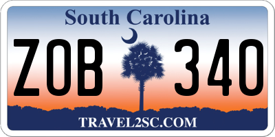 SC license plate ZOB340