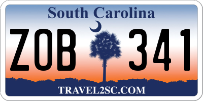 SC license plate ZOB341
