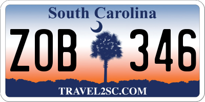 SC license plate ZOB346