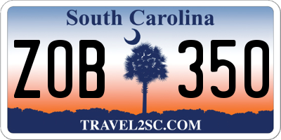 SC license plate ZOB350