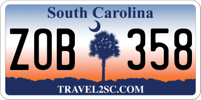 SC license plate ZOB358