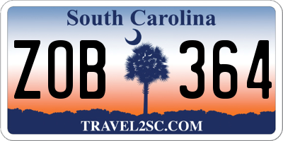 SC license plate ZOB364