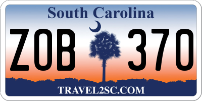 SC license plate ZOB370